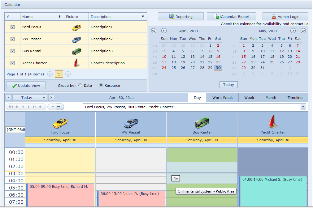 Online Rental System Screenshot