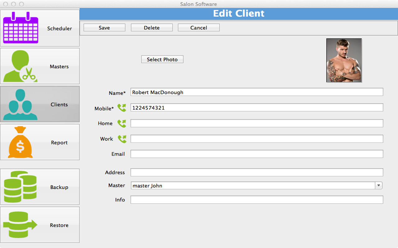 Salon Software for Mac Screenshot